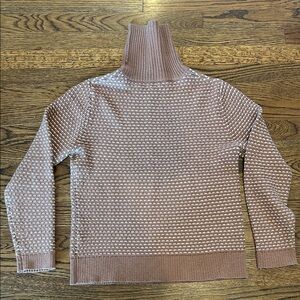 Turtleneck Textured Knit Sweater - Dusty Rose